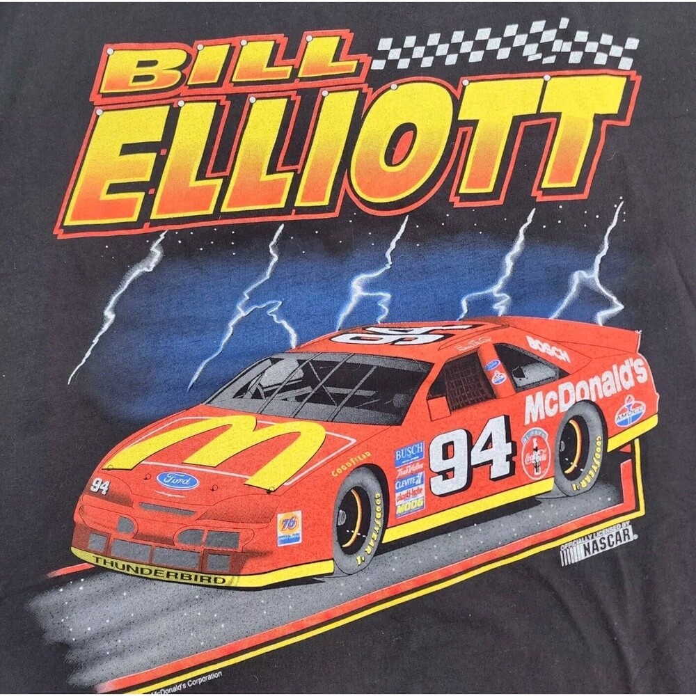 1995 McDonald’s NASCAR Bill Elliott Vintage 90’s Racing Thunderbird Shirt XL - Picture 7 of 15